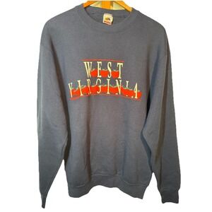 Vintage 90's West Virginia State Crewneck Sweatshirt Unisex L Pullover USA Apple